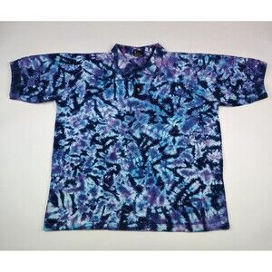 BAYSIDE Tie-Dye Polo Shirt Vintage Made in U.S.A. Men's Size 2XL Short Sleeve